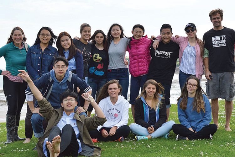 Summer school students stood in a group